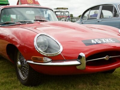 Image of Jaguaar Etype FHC at the Historic Vehicle Gathering at Powderham Castle, Devon